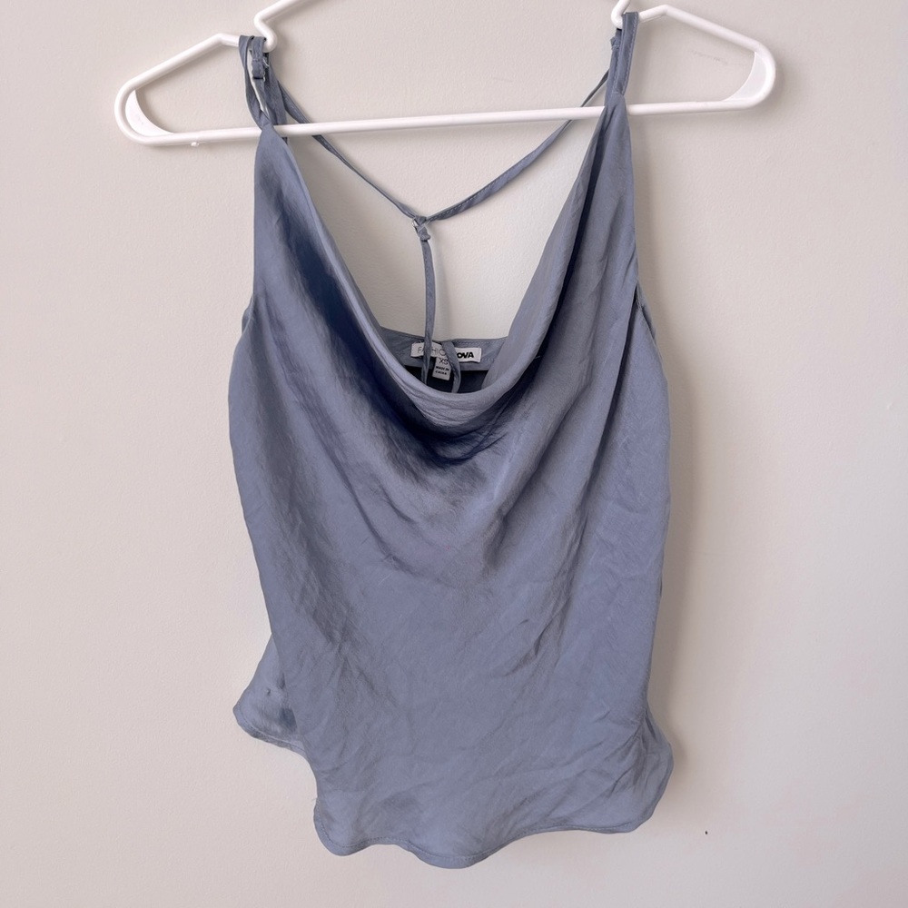 Dusty Blue Fashionova Satin blouse
